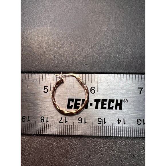 NEW gold over sterling silver twisted hoop earrings - Picture 8 of 9